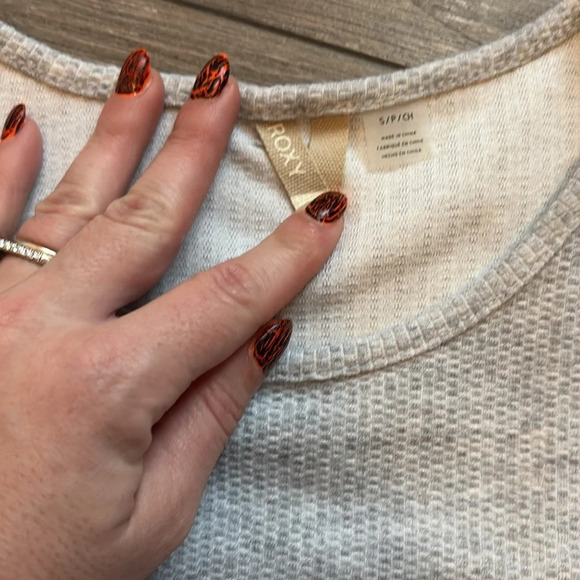 Roxy Waffle Knit Bodysuit Gray SM208 - Picture 3 of 8